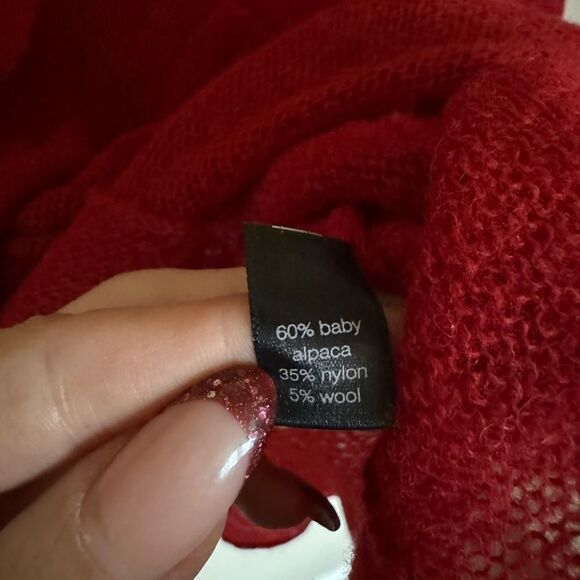 Peruvian Connection alpaca audley sweater size small in red peplum bottom - Picture 4 of 4